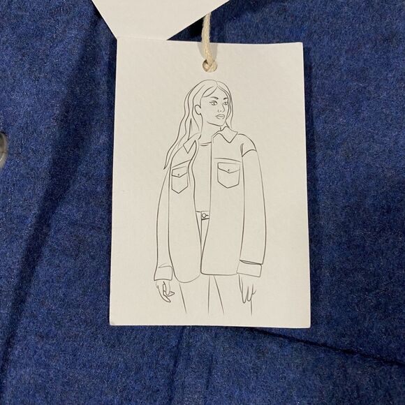 BeachLunchLounge Sally Brushed Knit Shacket Womens X-Large XL Blue Shirt Jacket - Picture 8 of 16